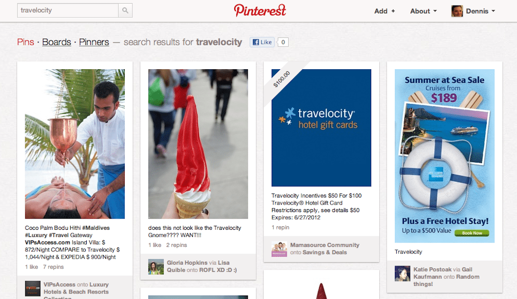 Travelocity and other travel brands may not be pinning their hopes on Pinterest, but some investors undoubtedly are.  