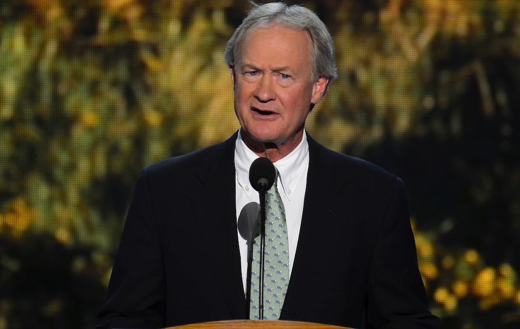 Gov. Lincoln Chafee of Rhode Island speaks at the 2012 Democratic National Convention on September 4, 2012.