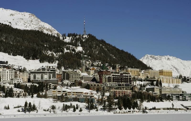 A general view shows the Swiss mountain resort of St. Moritz. 