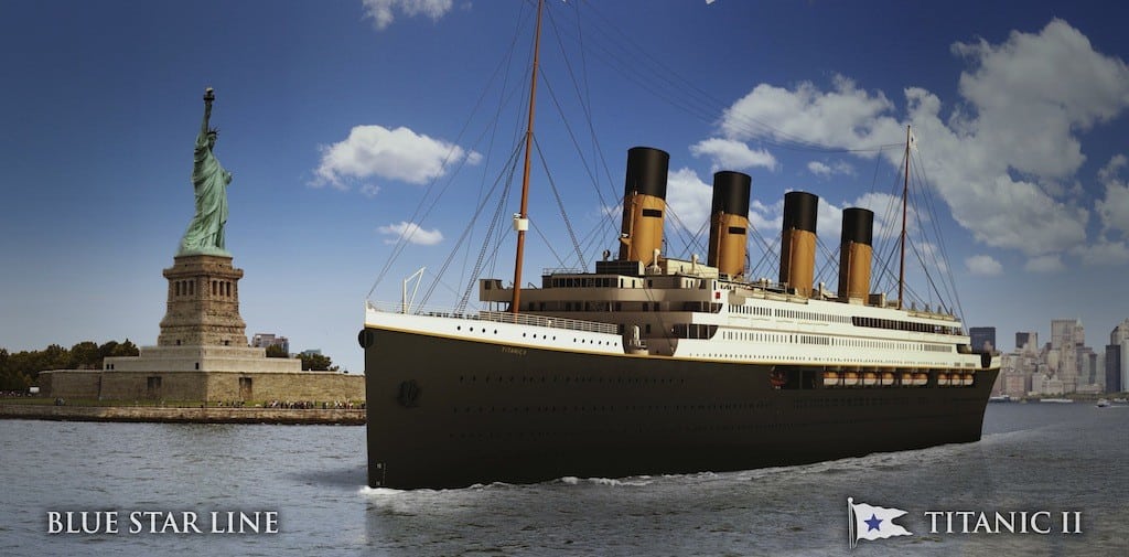 An undated artist's rendering of the proposed cruise ship Titanic II, provided by the Blue Star Line as Australian billionaire Clive Palmer unveiled plans for his dream ship during a news conference in New York February 26, 2013. 