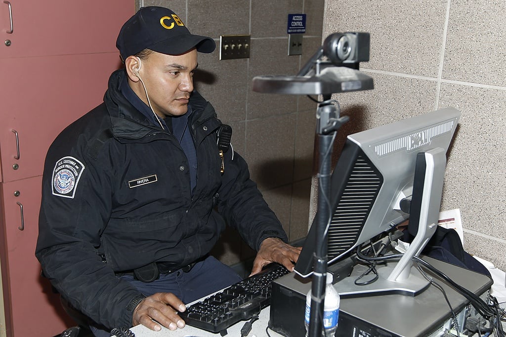 A U.S. Customs and Border Protection officer at the Port of Nogales
