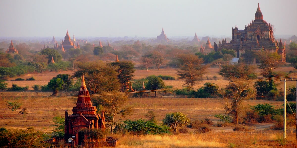 The temple town of Bagan, in Burma. 