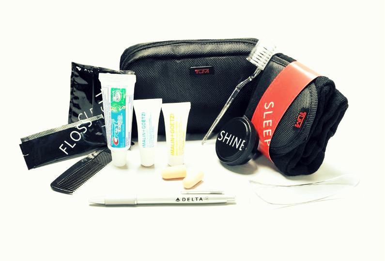 Recently launched Delta airlines' new kit with Tumi and New York-based apothecary Malin+Goetz, for business elite travelers.