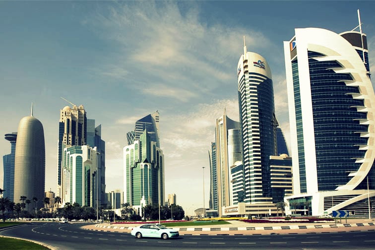 The fast growing skyline of Doha, Qatar. 