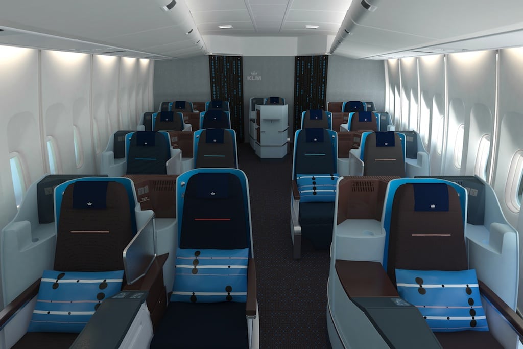 KLM's new business class was designed by Dutch designer Hella Jongerius. 
