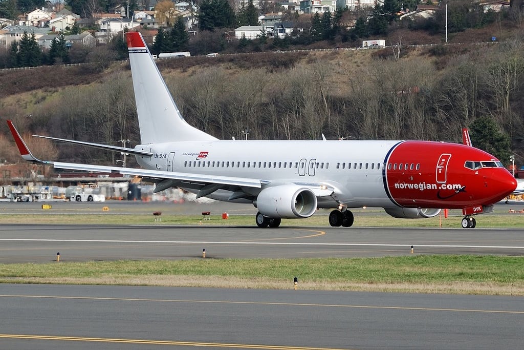 Norwegian Air Shuttle takes off from London. 