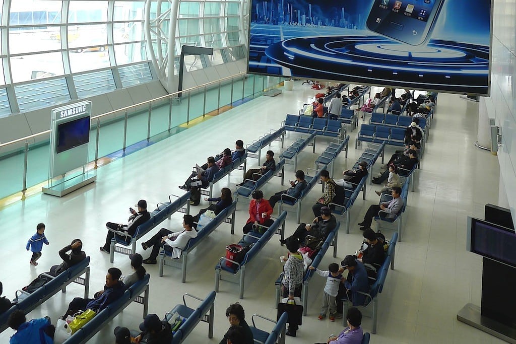 Waiting area in Jeju airport in Korea. 