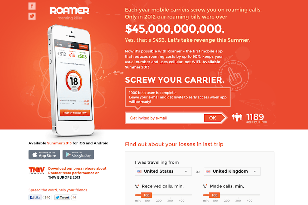 The Latvia-based Roamer app promises to cut travelers' roaming fees by 90 percent by tapping into local data infrastructure. 