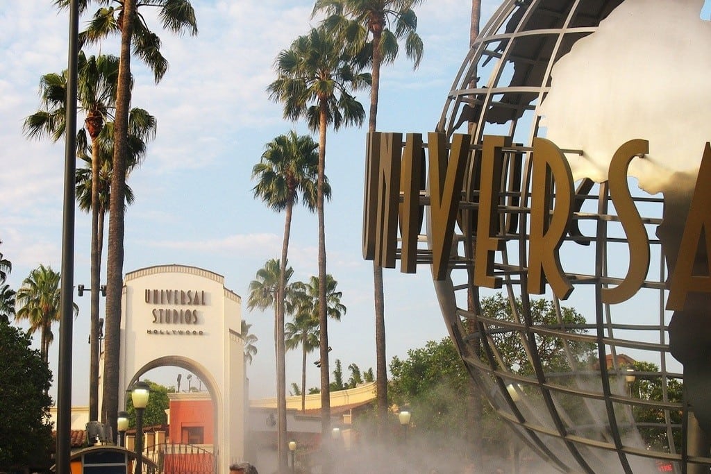 The entrance to Universal Studios in Hollywood, California.
