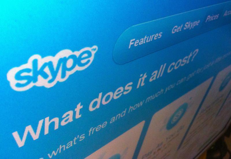 A page from the Skype website is seen in Singapore.