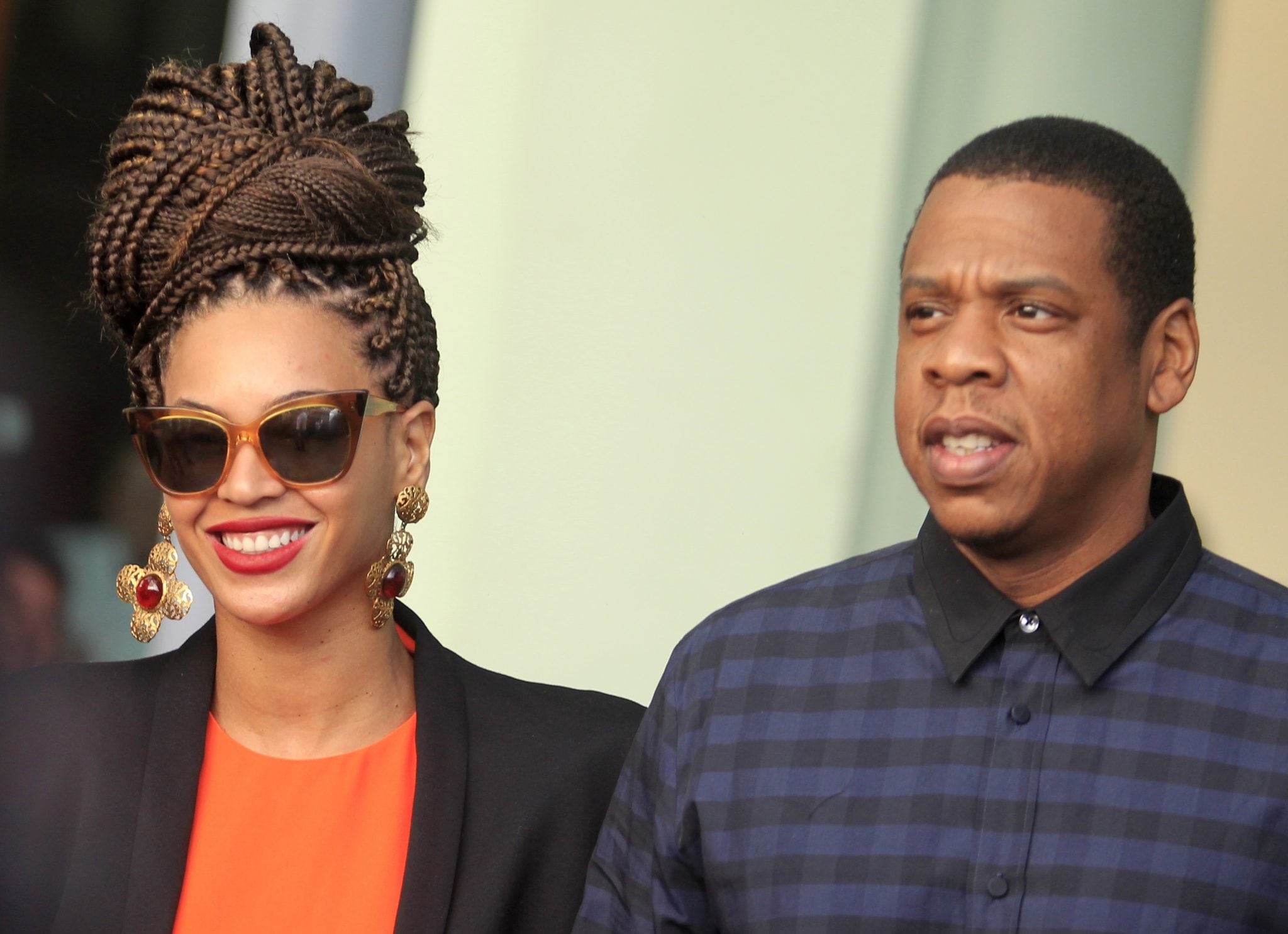 U.S. singer Beyonce and her husband rapper Jay-Z walk as they leave their Hotel in Havana. 
