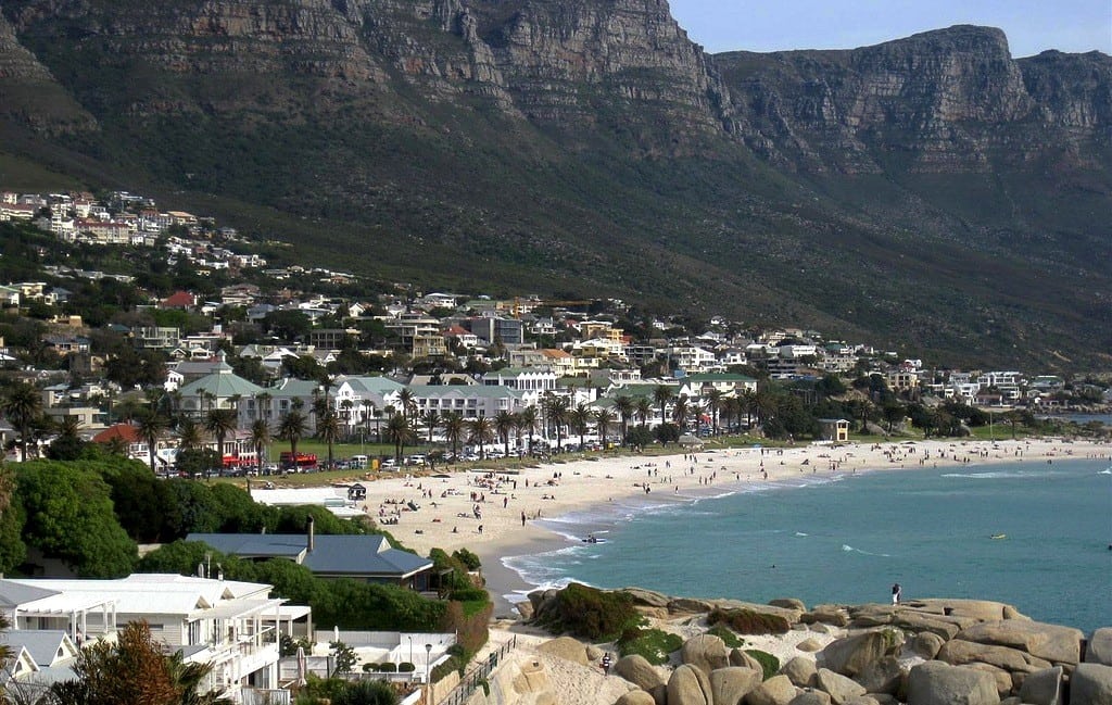 Camp's Bay Beach in Cape Town. 