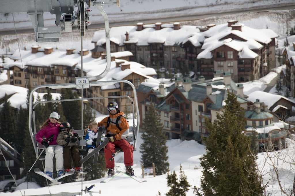 A family chair lift at Solitude Mountain in Utah. More skiers are getting mobile with mobile purchases. 