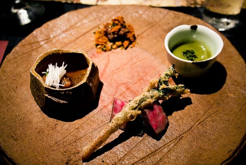 A course at Ryugin restaurant in Tokyo. 