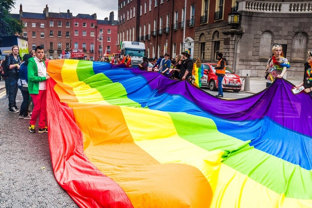The Dublin LGBTQ Pride Festival is an annual series of events that celebrates lesbian, gay, bisexual, transgender, queer (LGBTQ) life in Dublin, Ireland. This shot is from last year's festival that ran from June 22 to July 1. 