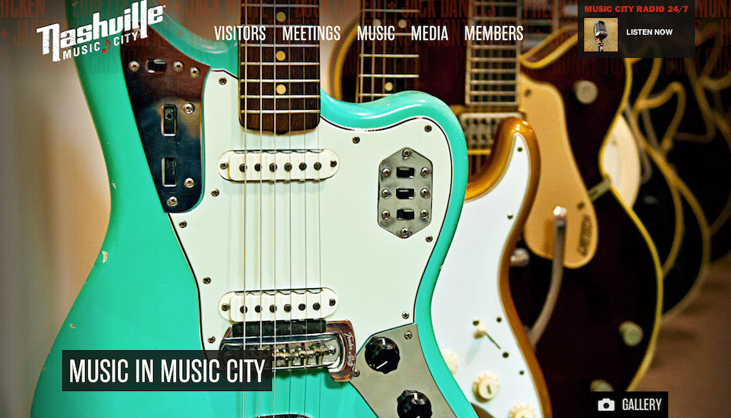 TripAdvisor singles out the Nashville Music City website as one that effectively uses responsive design, altering its display based on the type of device a visitor is using.  
