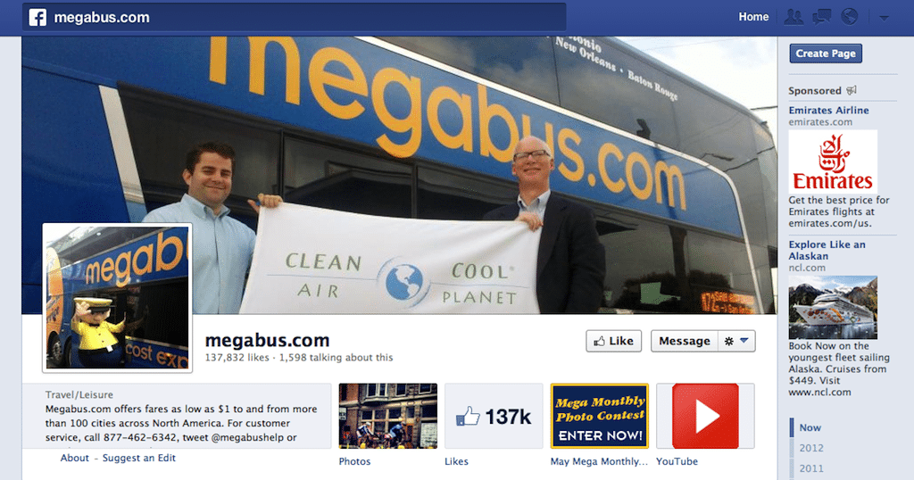 Megabus has more than 137,000 Facebook "likes," and is providing an alternative transportation mode between big cities around the country. 