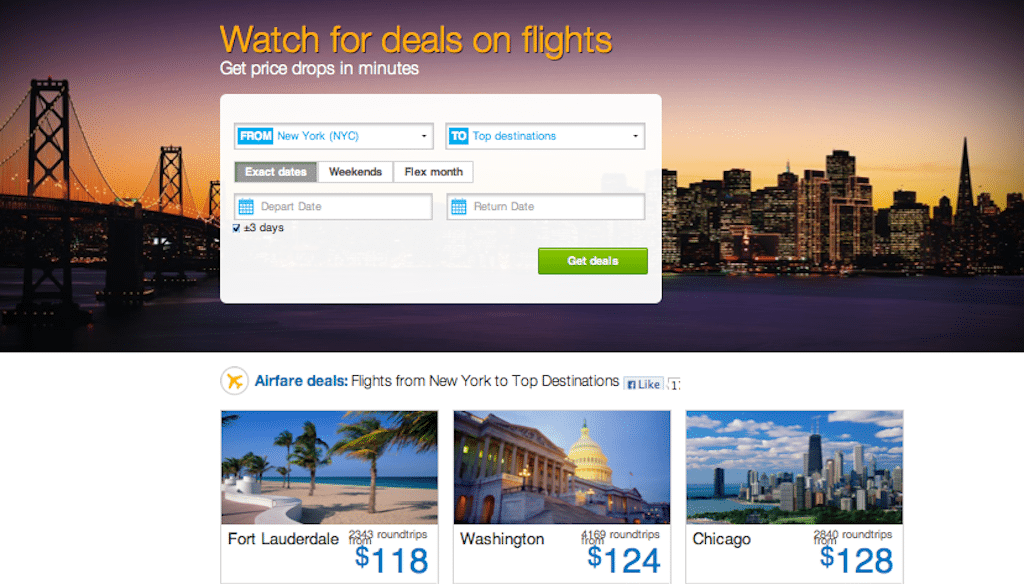 Hotwire's TripWatcher watches price drop after travelers select trips to monitor. 