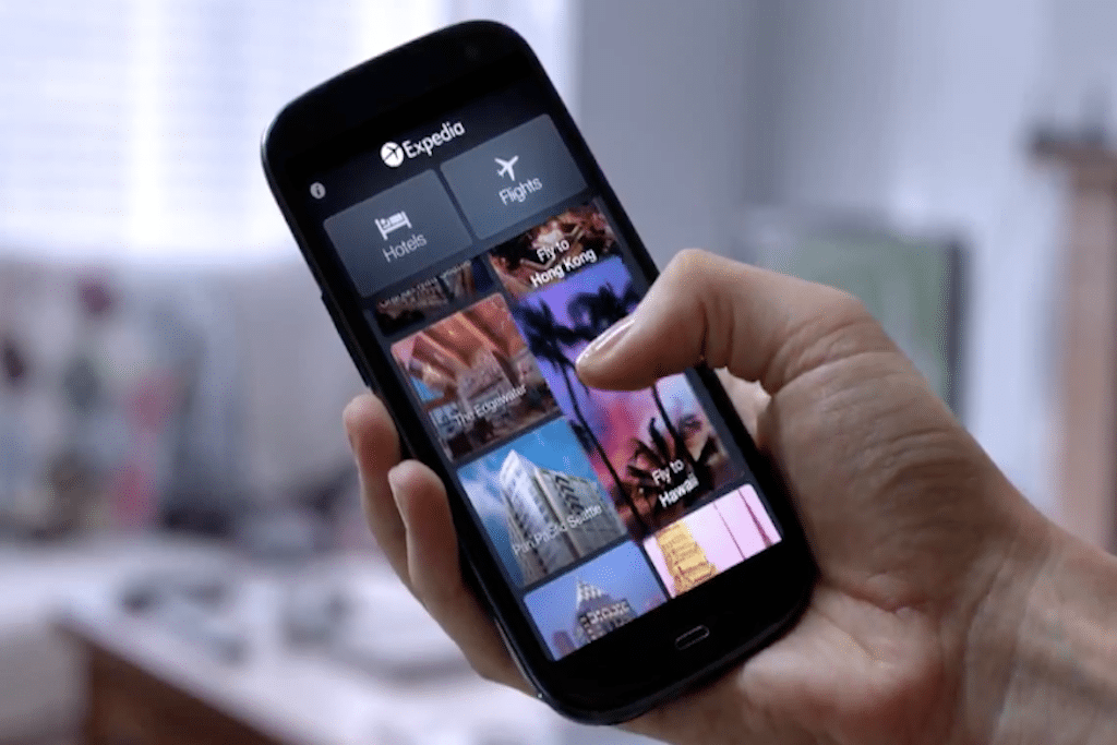 Expedia's Android app helps users search and book hotels.