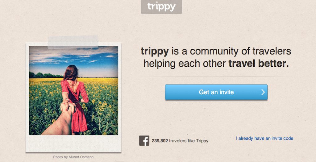 Trippy has taken down its website and apps, replacing them with this place-holder page. 