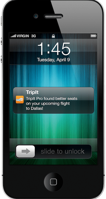 Seat Tracker Mobile Screen - Alert