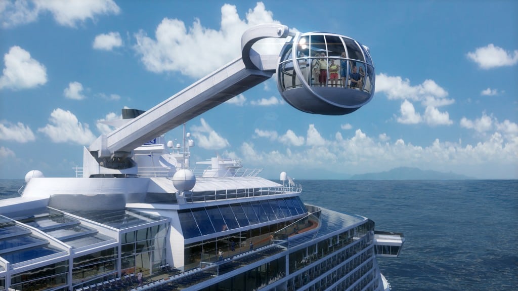 This computer-generated image provided by the Royal Caribbean International cruise line shows its ship, Quantum of the Seas. 