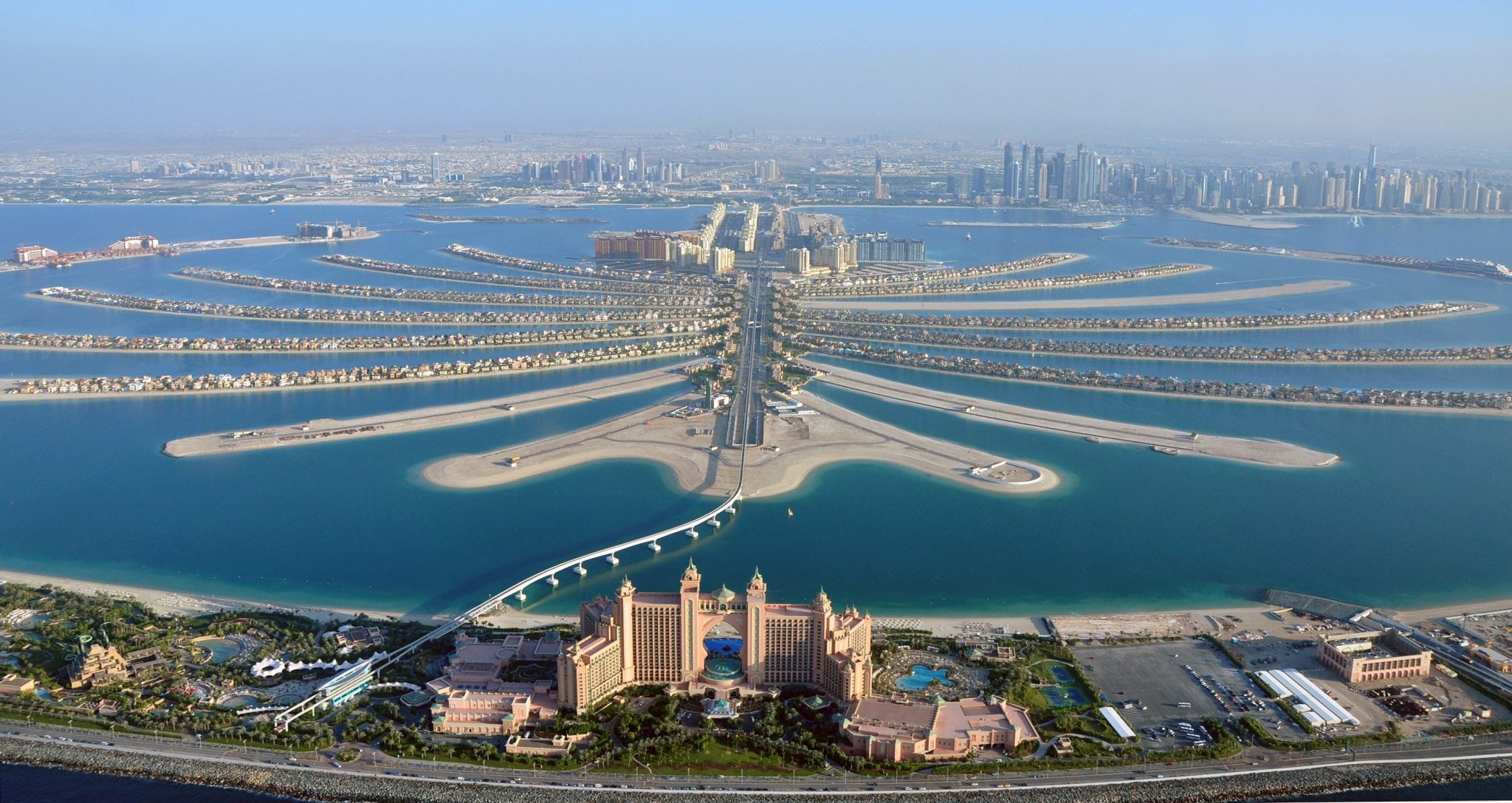File photo of an aerial view of Atlantis hotel seen with The Palm Jumeirah in Dubai. 