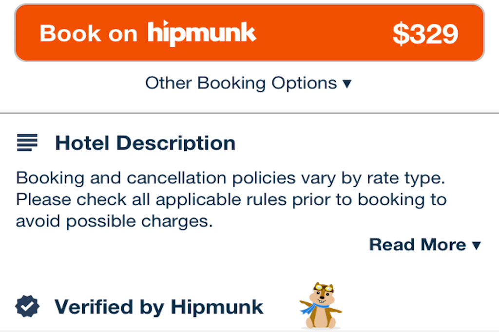 Hipmunk launches direct hotel bookings, powered by Expedia Affiliate Network. 