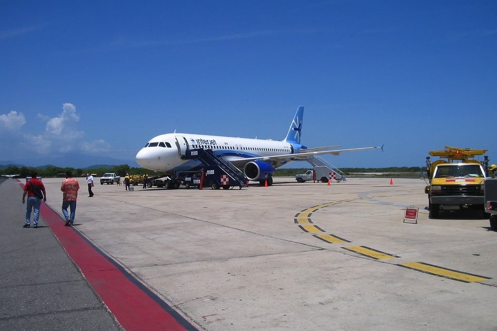 Interjet, seen here at Ixtapa-Zihuatanejo International Airport, flew between Mexico and Puerto Rico on Tuesday night. 