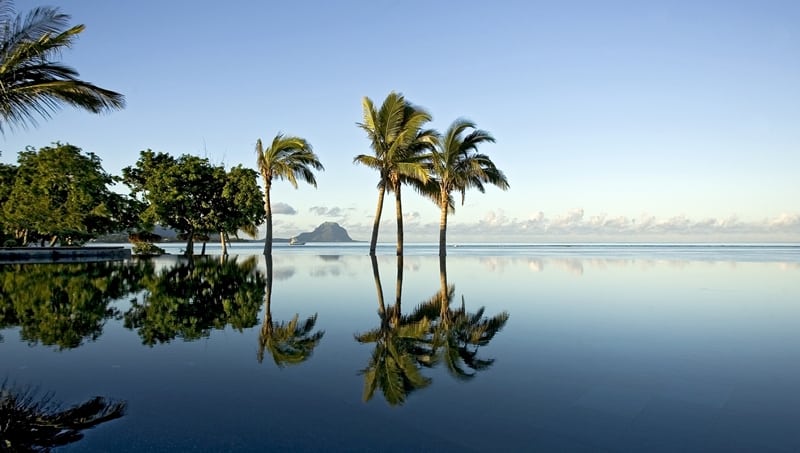 Coastal scene in Mauritius. 