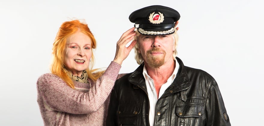 Designer Vivienne Westwood and Virgin founder Richard Branson. 