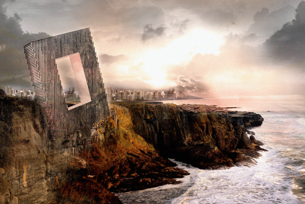A rendering of the cliffside hotel planned for Lima, Peru.
