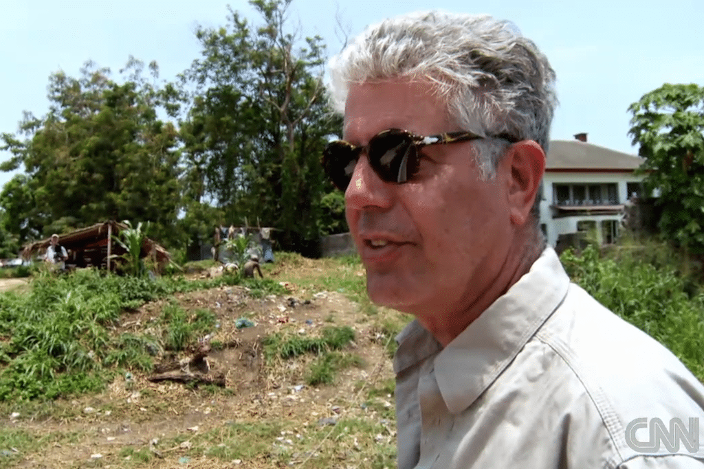 Anthony Bourdain gets ready to board a boat on the Congo River in the season finale of Parts Unknown. 