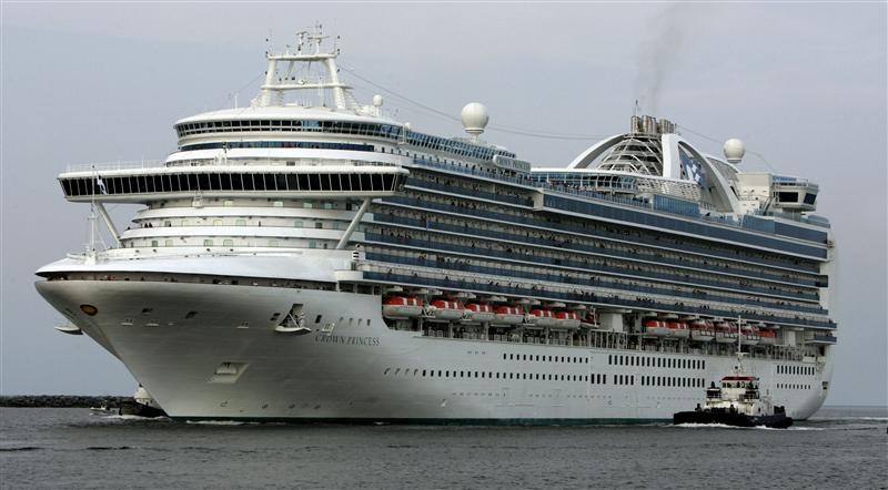 File photo of cruise ship Crown Princess travelling into Port Canaveral, Florida, following a Norovirus outbreak. 