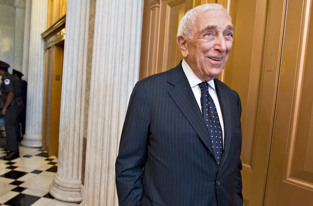 In this August 2, 2012 file photo, U.S. Sen. Frank Lautenberg, D-N.J., walks in the Capitol after the final votes before a five-week recess. 