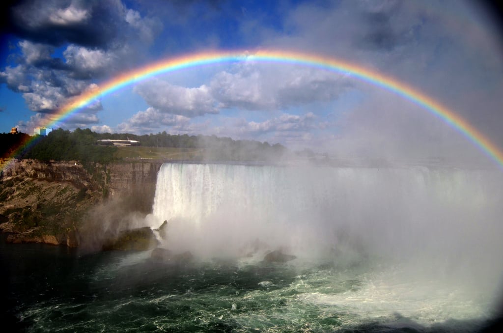 A rainbow at Niagara's Horseshoe Falls. 