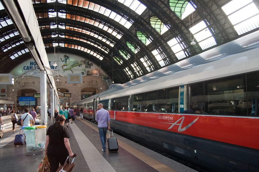 The high-speed train from Florence to Milan. 