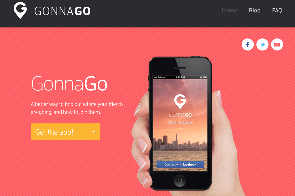 GonnaGo is a mobile for sharing upcoming trips with friends.