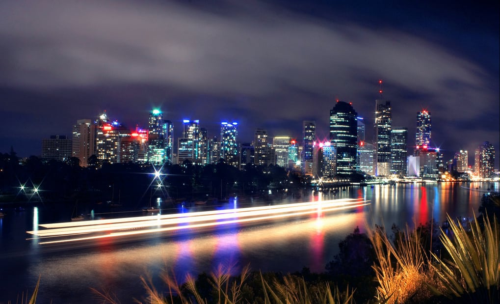 Brisbane, Australia, at night.