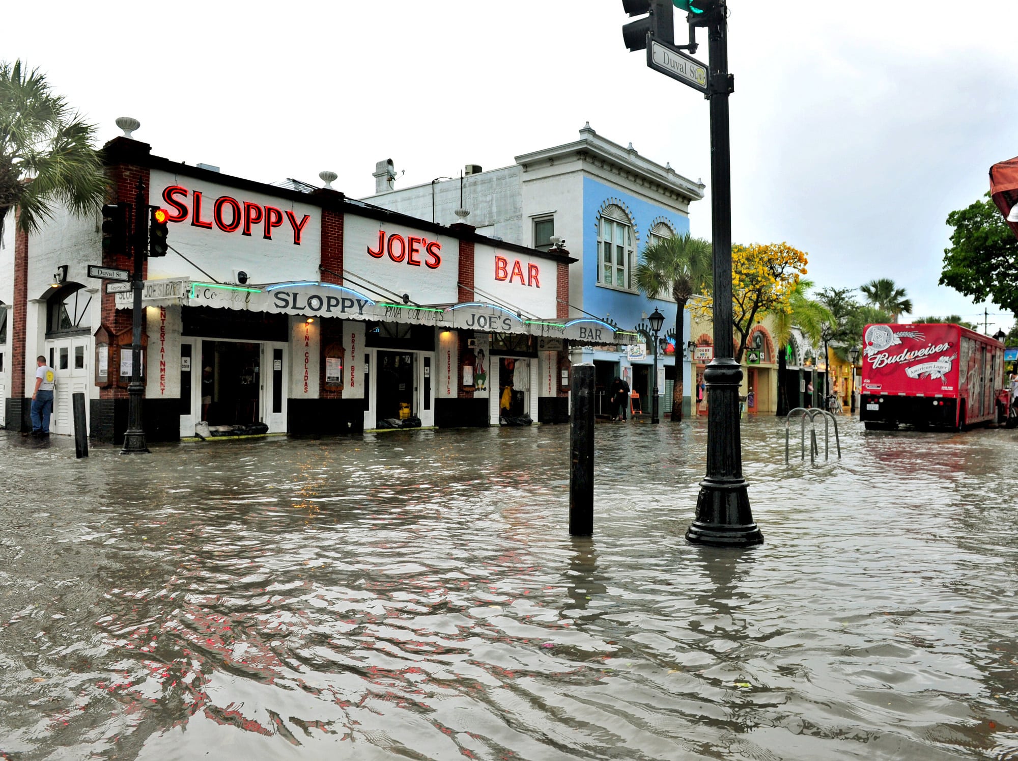 This Thursday, May 2, 2013 file photo shows flooding on Duval Street in Key West, Fla. after roughly five inches of rainfall. 