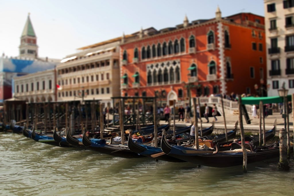 Gondolas in Venice. 