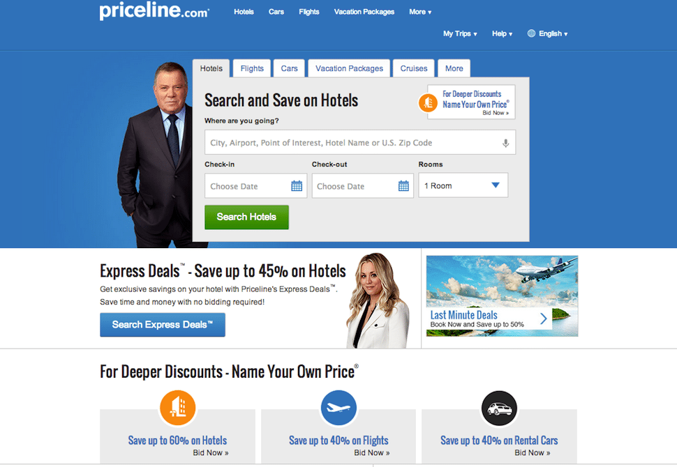 Priceline Redesign: Shatner Returns and It's All About Express Deals