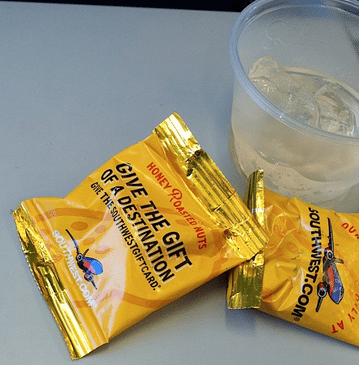 Southwest serves complimentary peanuts on each flight. 