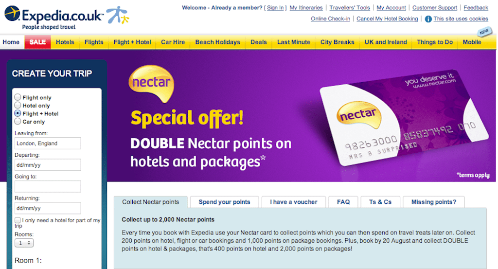 UK members of Expedia's loyalty program would get the Nectar of hotel discounts under a new arrangement between online travel agencies and major hotel chains in Europe. 