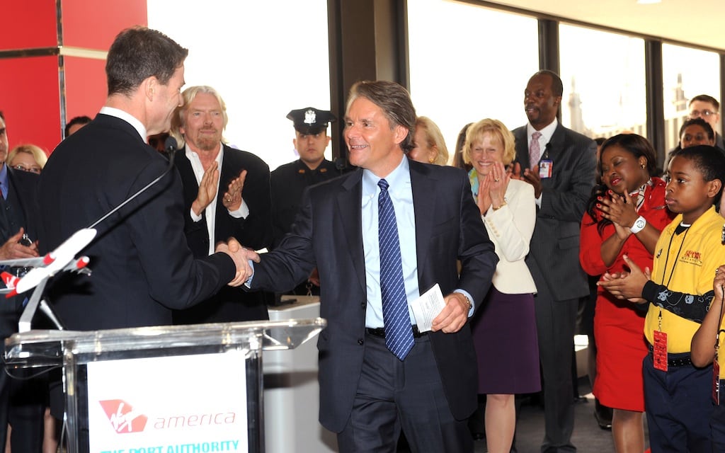 Virgin America CEO David Cush attended the opening ceremonies at Newark Airport in April as the airline kicked off nonstop flights to San Francisco and Los Angeles. 