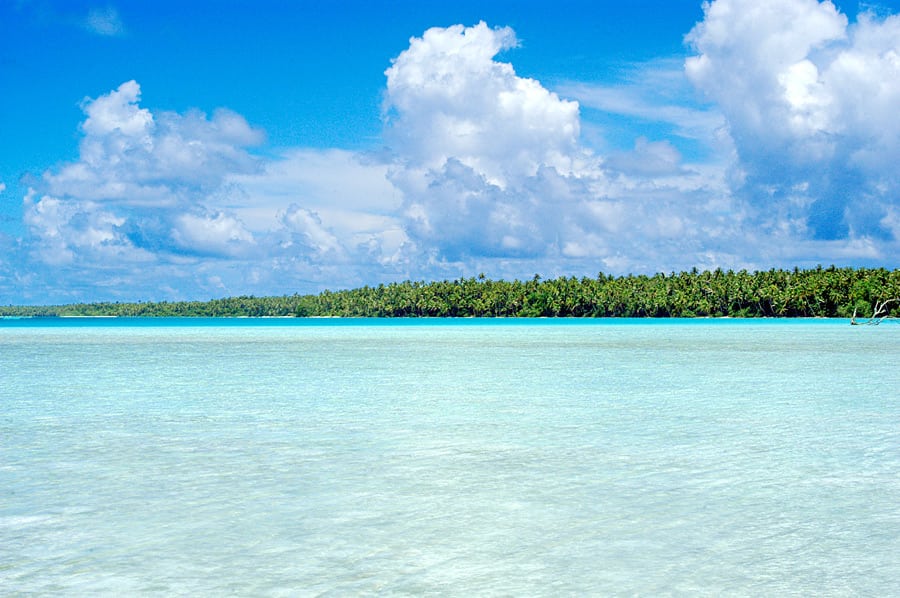 Tetiaroa is an atoll meaning the land was previously an island, but the middle is no longer above ground. 