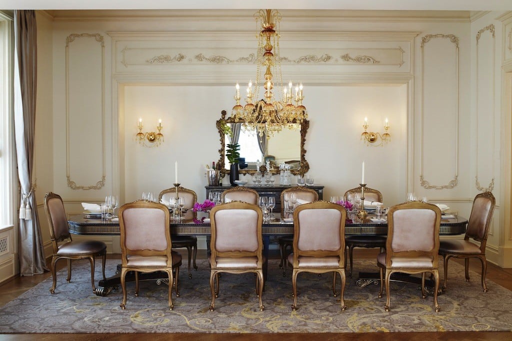 It costs $35,000 a night to sit at the dining area of the Royal Plaza Suite in the Plaza Hotel.