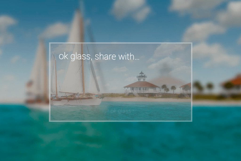 A screen grab showing what Sanibel Island looks like from behind Google Glass. 