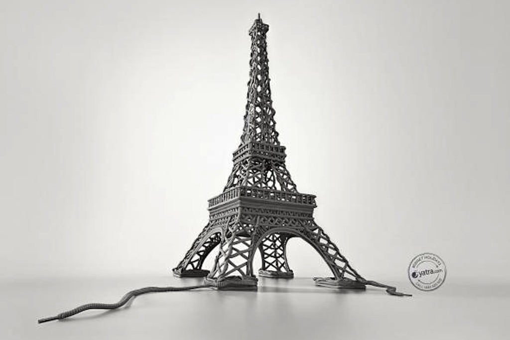 Yatra's ad campaign targets budget travelers. This one is for Paris. 