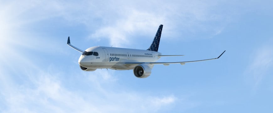 The new Porter "whisper jet" from Bombardier. 